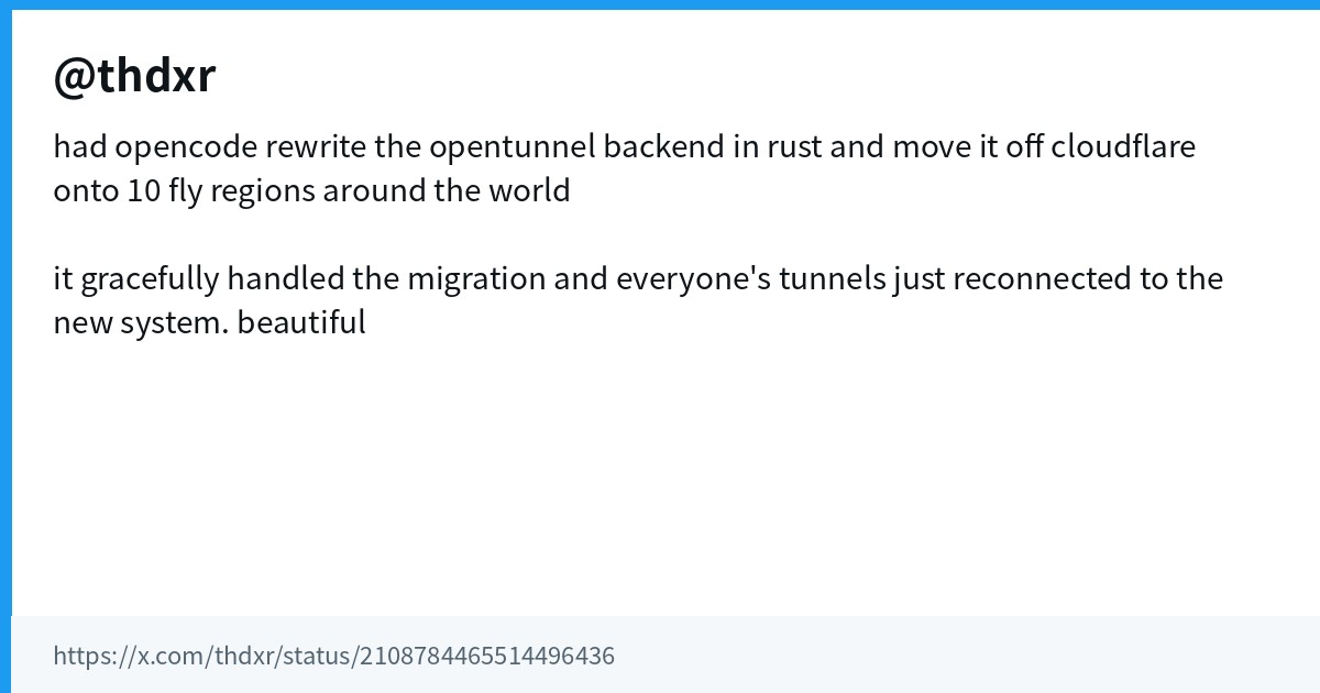 OpenCode OpenTunnel migration