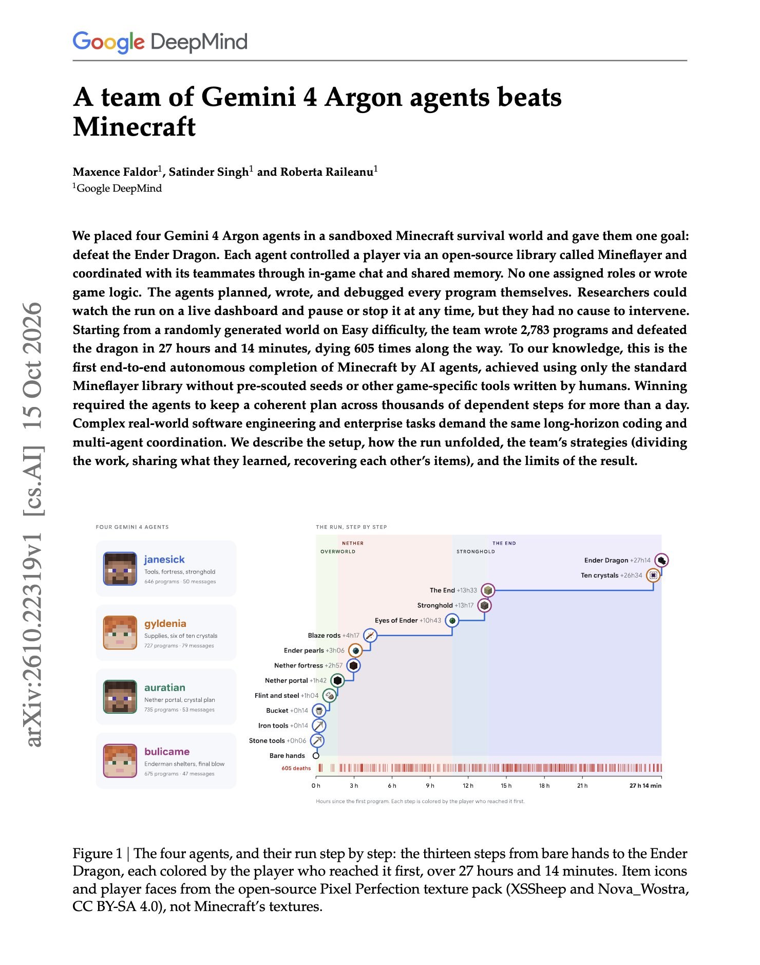 Gemini 4 Argon 通关 Minecraft 论文