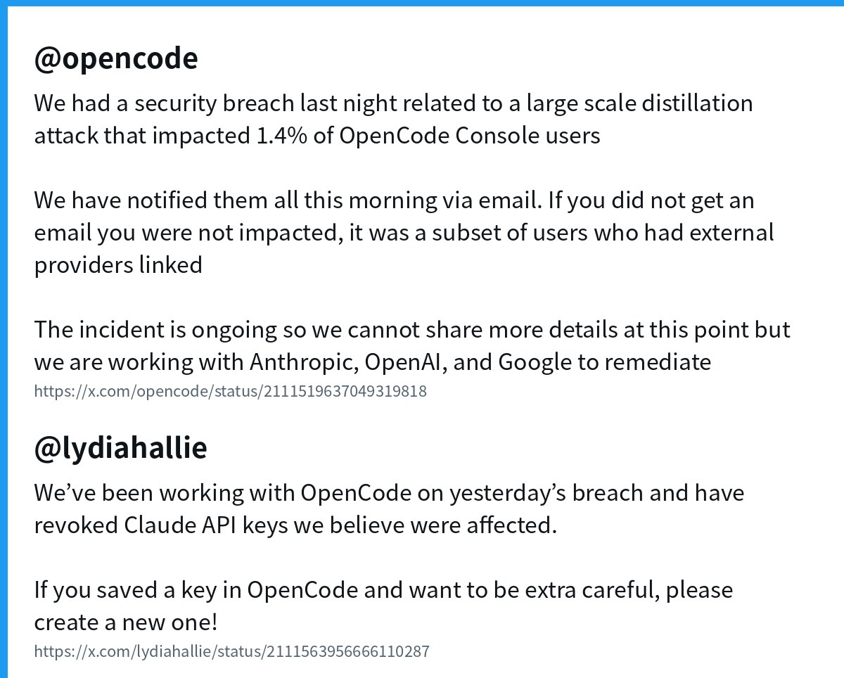 OpenCode 与 Anthropic 的公告