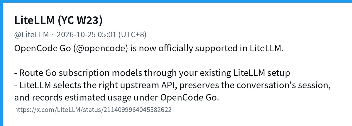 LiteLLM × OpenCode Go