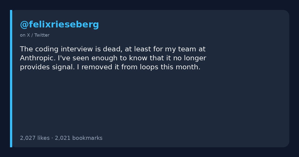 Coding interview dead at Anthropic