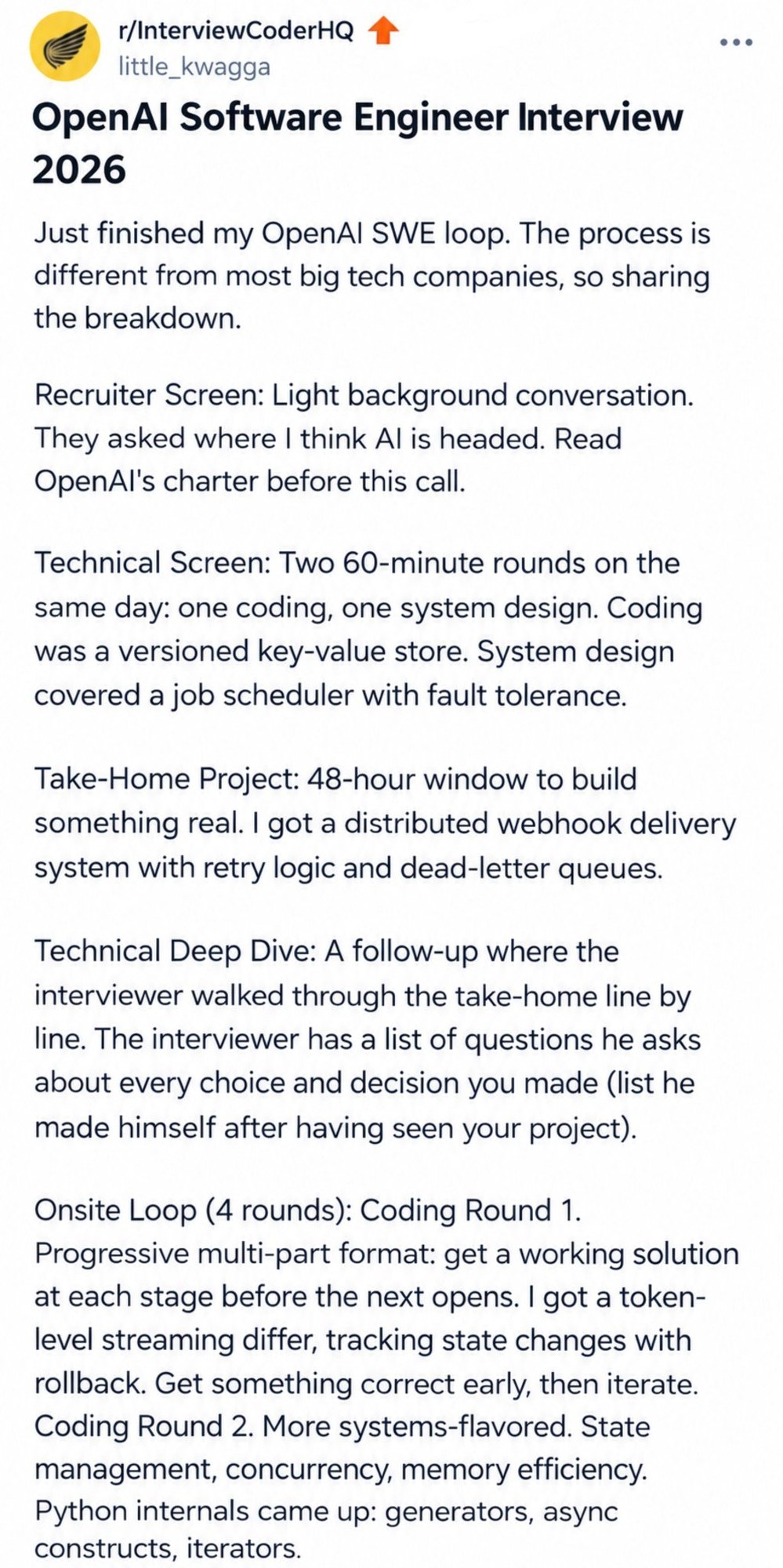 OpenAI SWE interview