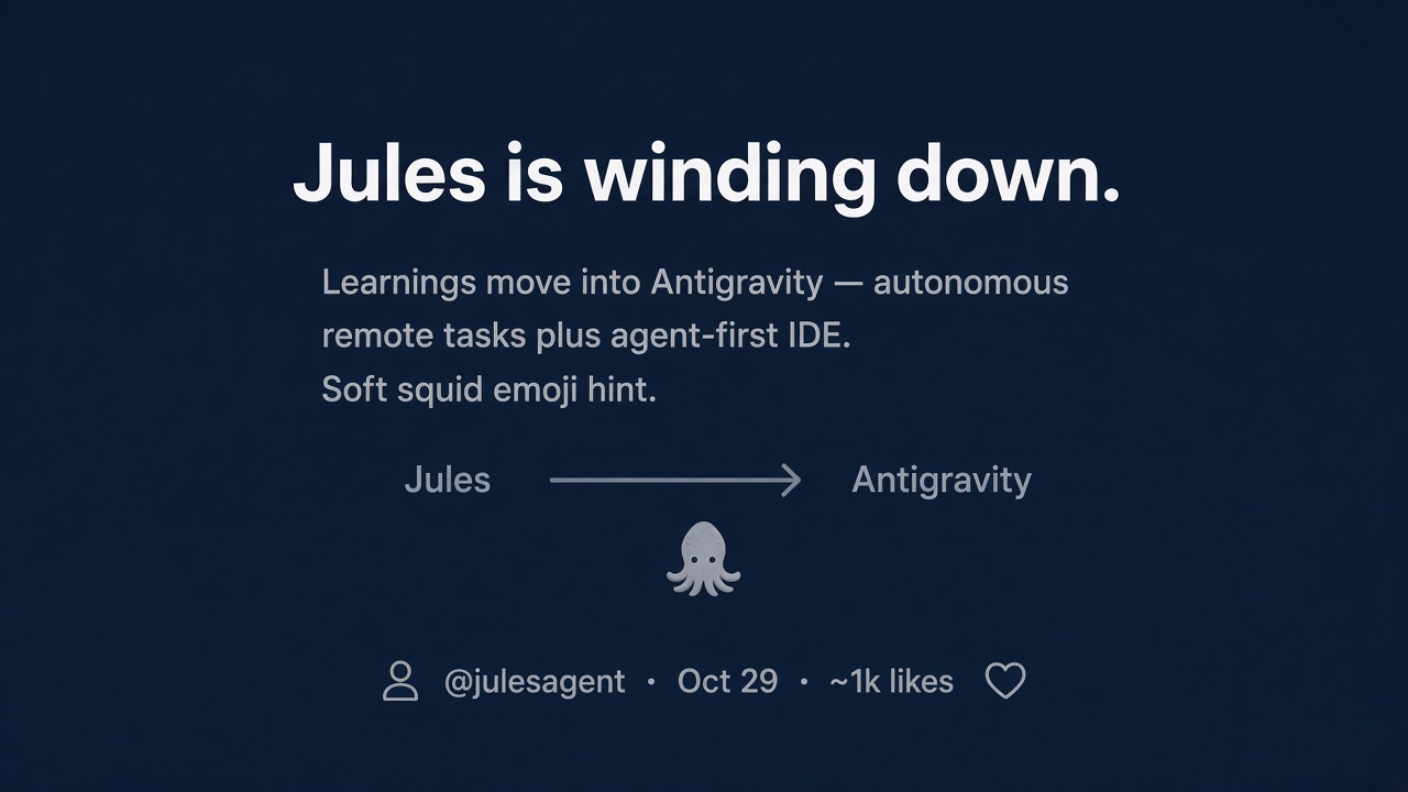 Jules winding down into Antigravity